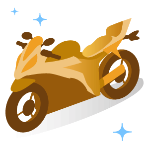 moto esportiva dourada