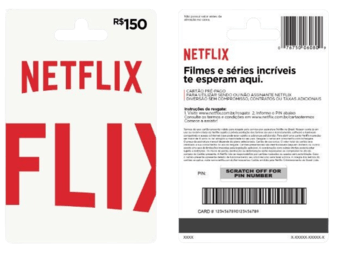 cartão pré pago da netflix R$150