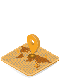 mapa mundi com pin dourado