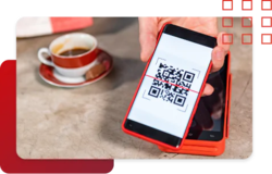 Maquininha Get Smart da Getnet e um celular com QR Code