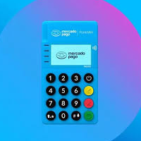Point Mini NFC 1 Mercado Pago no fundo azul