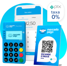 Point Mini NFC 1 do Mercado Pago, com Kit Pix e Celular