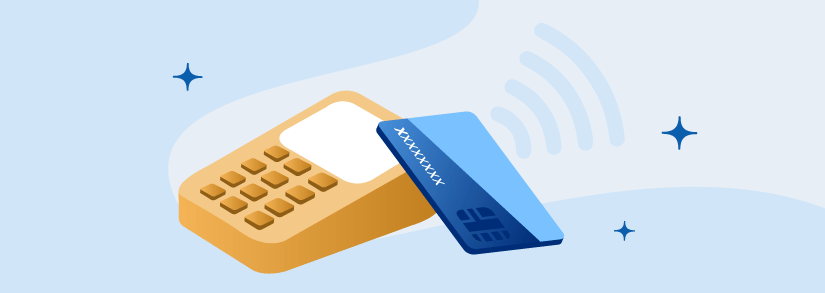 maquina de cartao de credito fundo azul e branco png