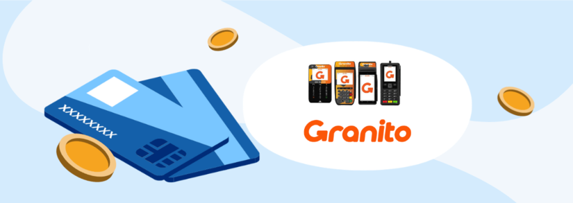 Imagem png com logo e maquininha Granito