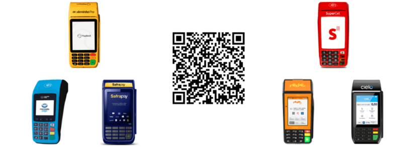 maquininhas com qr code fundo branco png