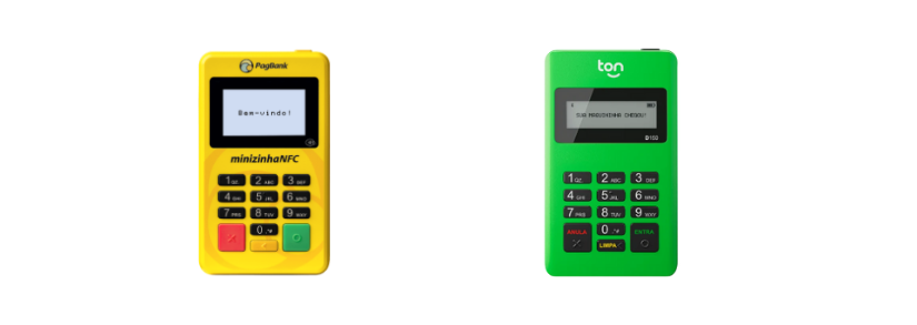 Compare as maquininhas Minizinha NFC e Ton T1