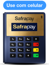 Imagem de um modelo da maquininha SafraPay Mini (Bluetooth)